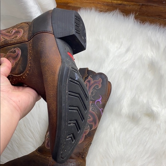 Justin Western Cowgirl Embroidered Boots size 7C - Picture 6 of 9